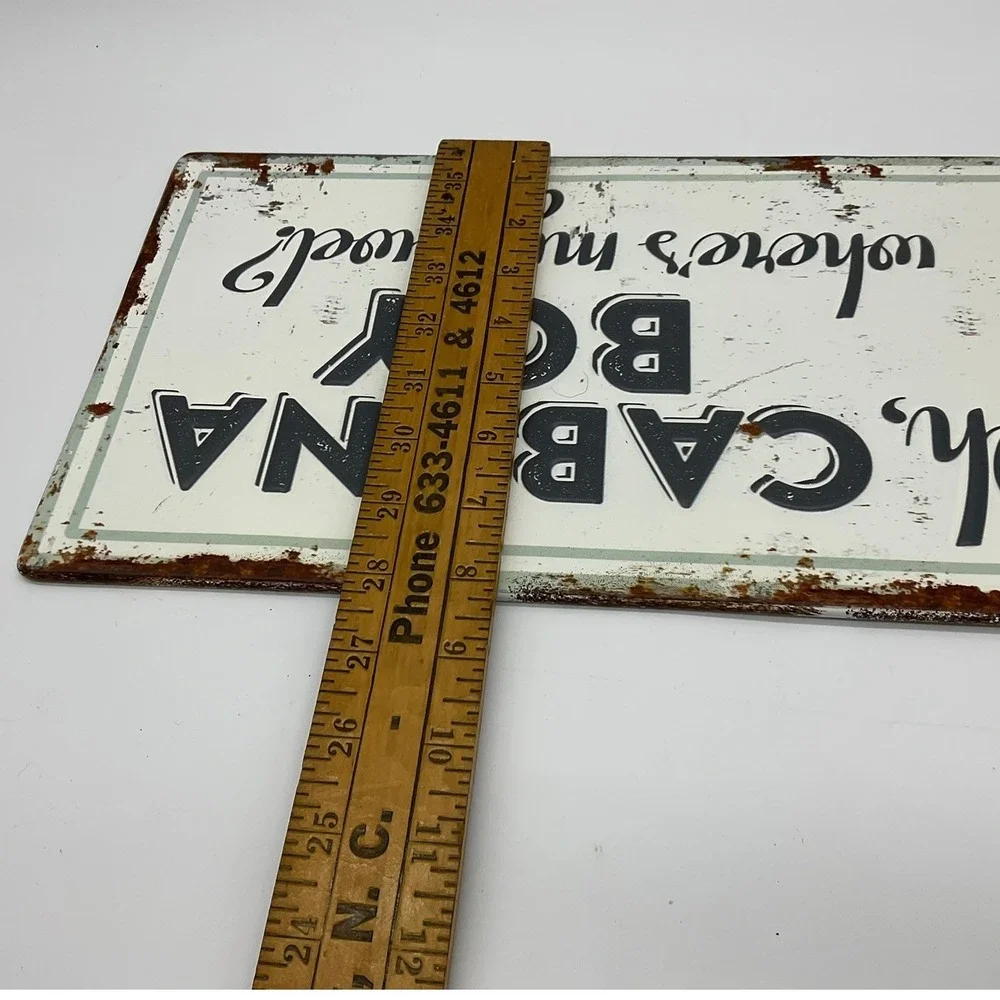 Hobby Lobby Metal Wall Decor Unisex 20x8 White Cabana Boy Tropical Beach Sign